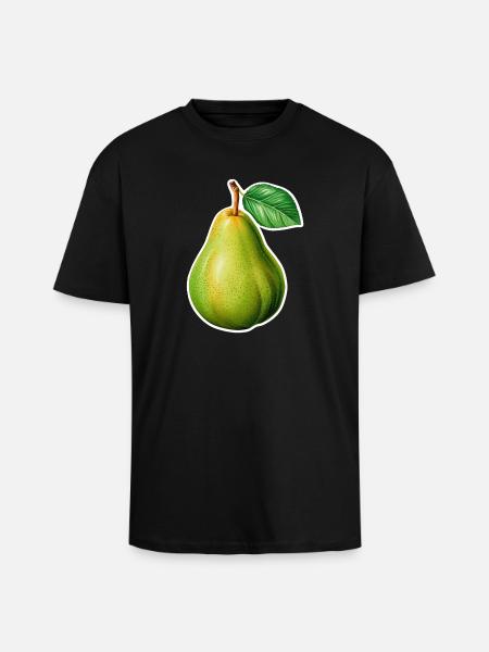Illustrazione di pere – Stile da giardino vintage - T-shirt unisex oversize pesante - nero