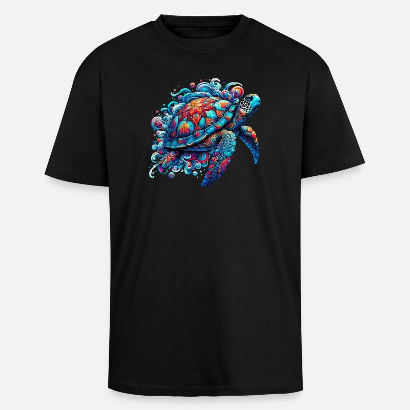 Turtle - Unisex Oversized Heavyweight T-shirt - black