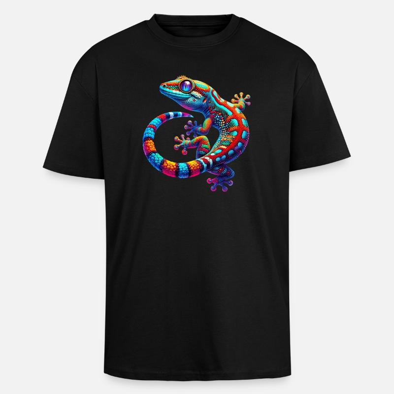 Gecko - T-shirt unisexe oversize épais - noir