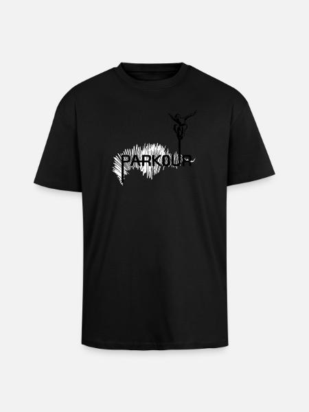 Parkour Ninja - black-white - Unisex Oversized Heavyweight T-shirt - black