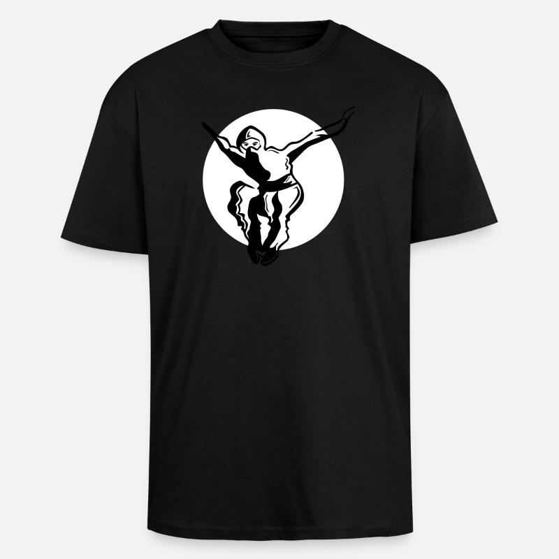 Ninja - whiteblack - Oversized Heavyweight Unisex T-Shirt - Schwarz