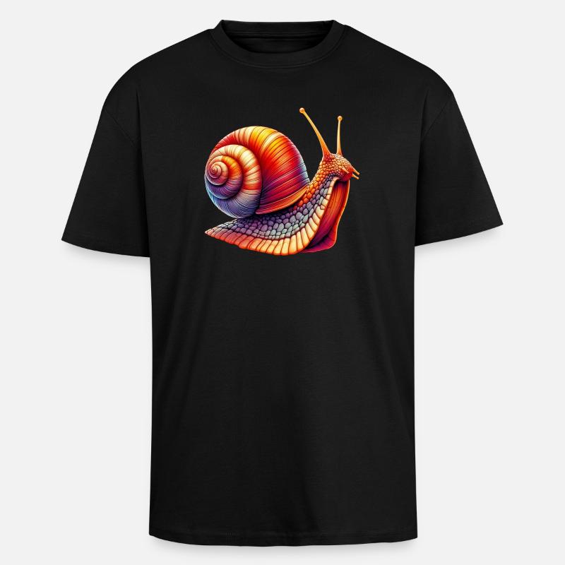 Schnecke - Oversized Heavyweight Unisex T-Shirt - Schwarz