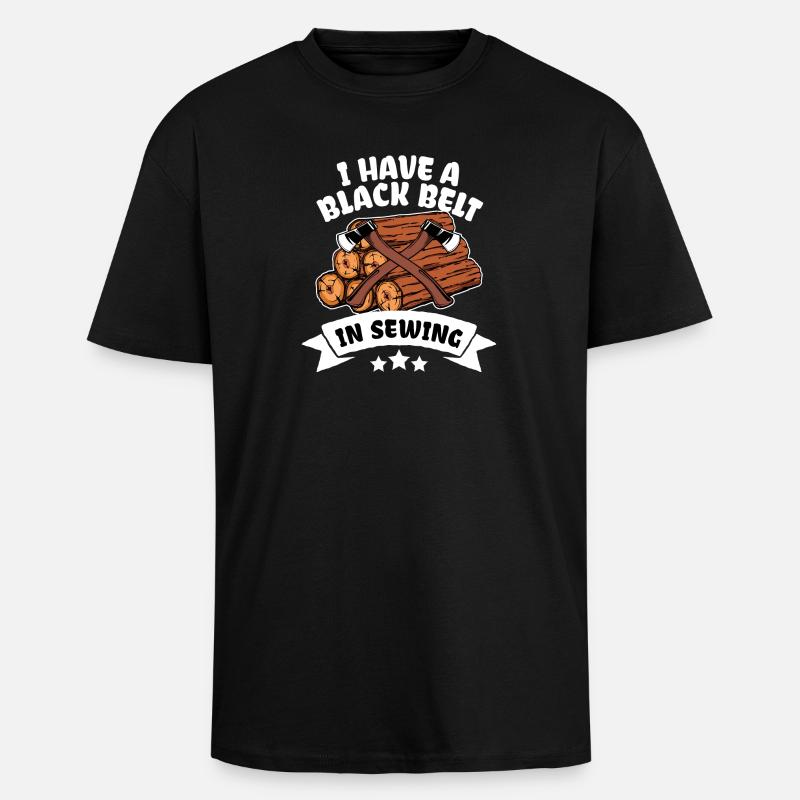 Menuiserie Menuiserie bois bûcheron déclaration - T-shirt unisexe oversize épais - noir