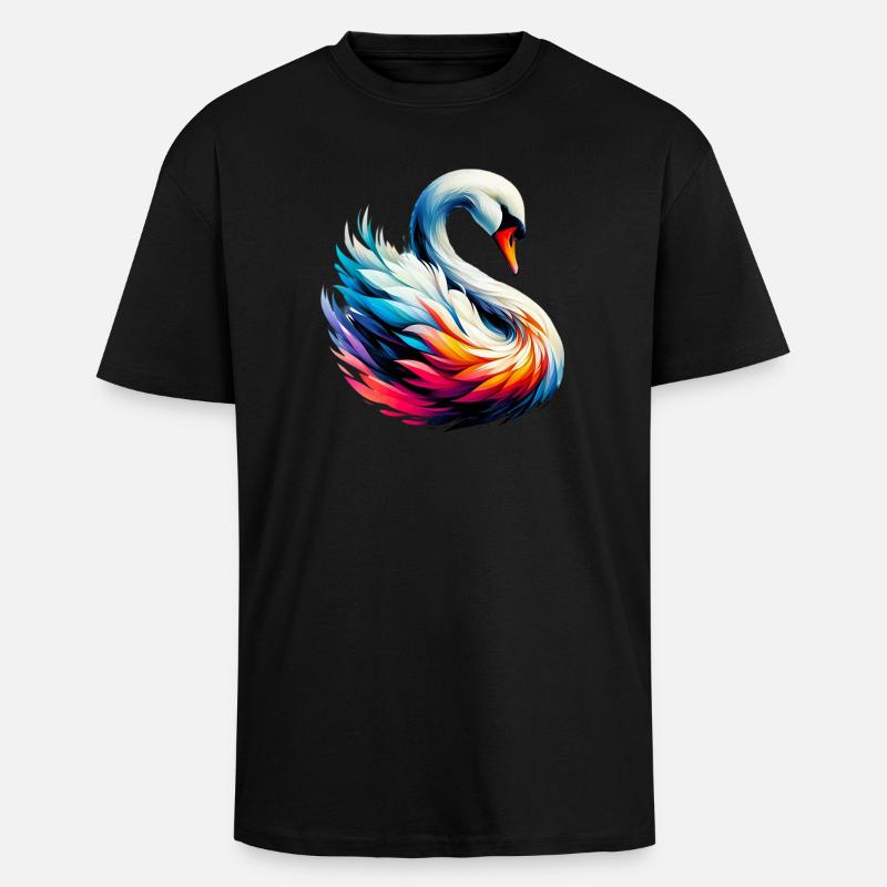 Schwan - Oversized Heavyweight Unisex T-Shirt - Schwarz