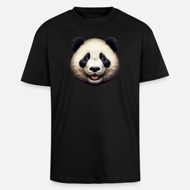 Panda - Unisex Oversized Heavyweight T-shirt - black
