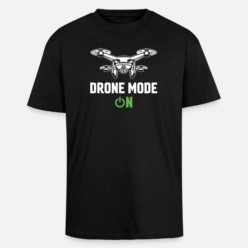 Drone Mode On - Unisex Oversized Heavyweight T-shirt - black