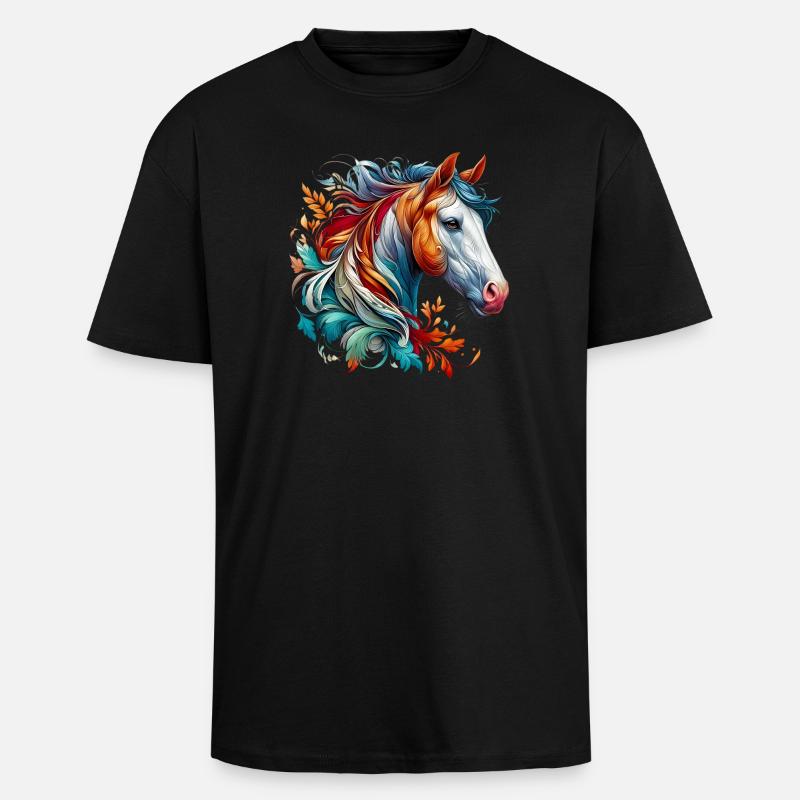 Cheval - T-shirt unisexe oversize épais - noir