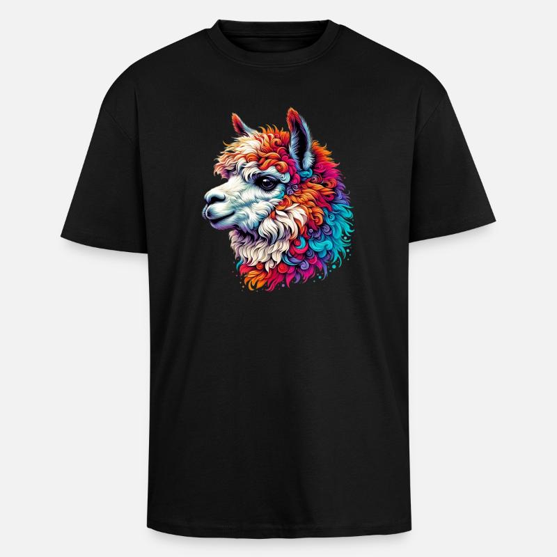 Alpaca - Unisex Oversized Heavyweight T-shirt - black