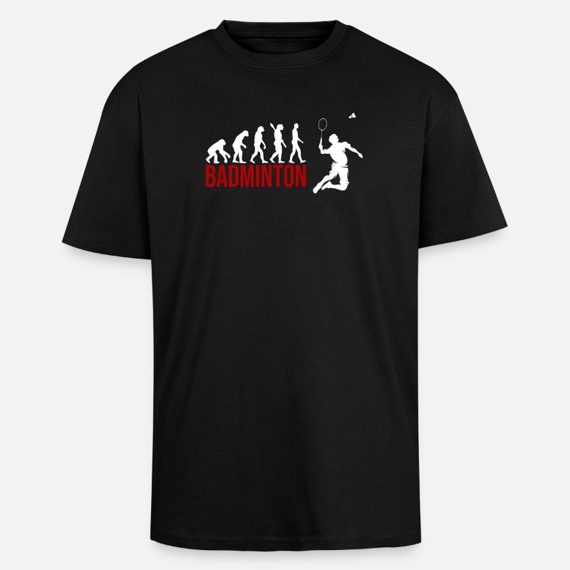 Evolution Badminton - Oversized Heavyweight Unisex T-Shirt - Schwarz