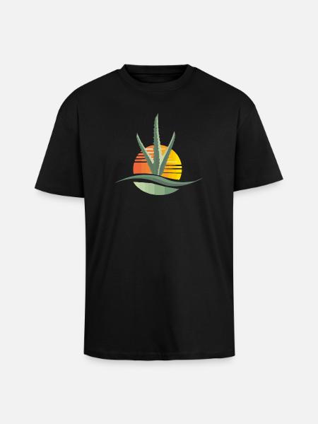 Aloe Logo - Unisex Oversized Heavyweight T-shirt - black