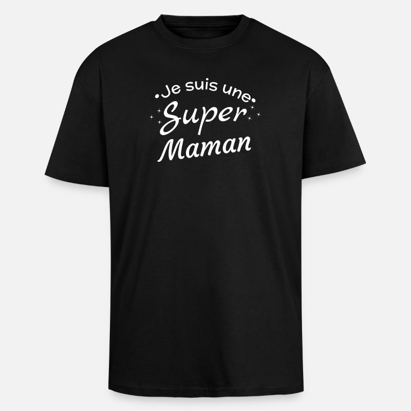 Personalized Super Moms Day - Unisex Oversized Heavyweight T-shirt - black