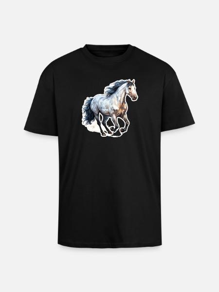 Cheval sauvage - T-shirt unisexe oversize épais - noir