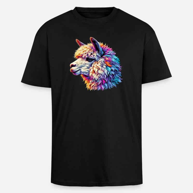 Alpaca - Unisex Oversized Heavyweight T-shirt - black