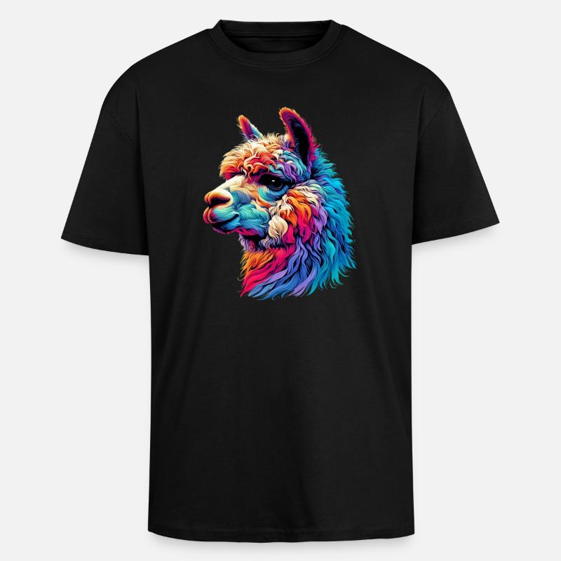 Alpaca - Unisex Oversized Heavyweight T-shirt - black