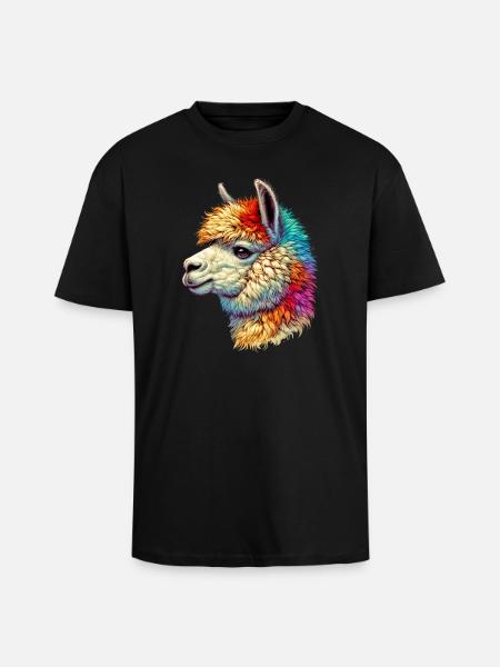 Alpaca - Unisex Oversized Heavyweight T-shirt - black