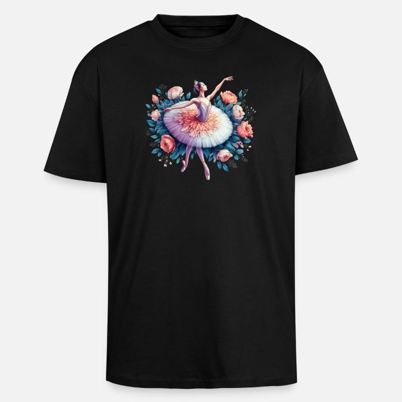 Balletttänzerin mit Tutu - Oversized Heavyweight Unisex T-Shirt - Schwarz