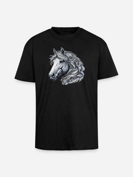 Cheval - T-shirt unisexe oversize épais - noir