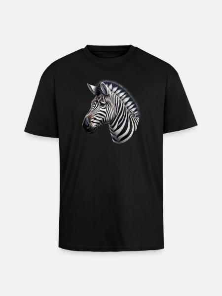 Zèbre - T-shirt unisexe oversize épais - noir