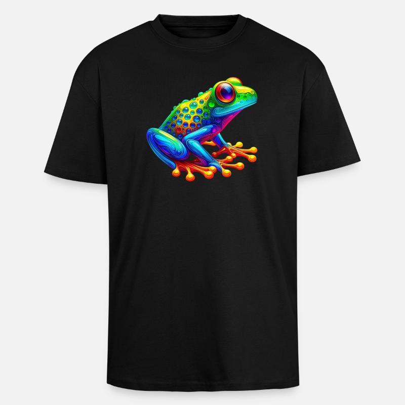 Frosch - Oversized Heavyweight Unisex T-Shirt - Schwarz