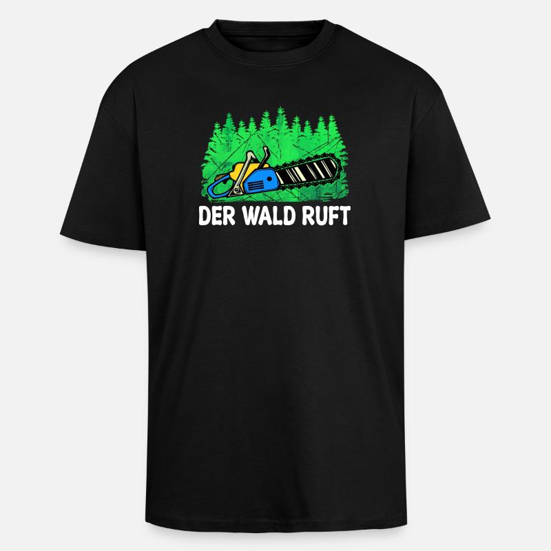 Lumberjack tronçonneuse arbre déclaration Lumberjack - T-shirt unisexe oversize épais - noir