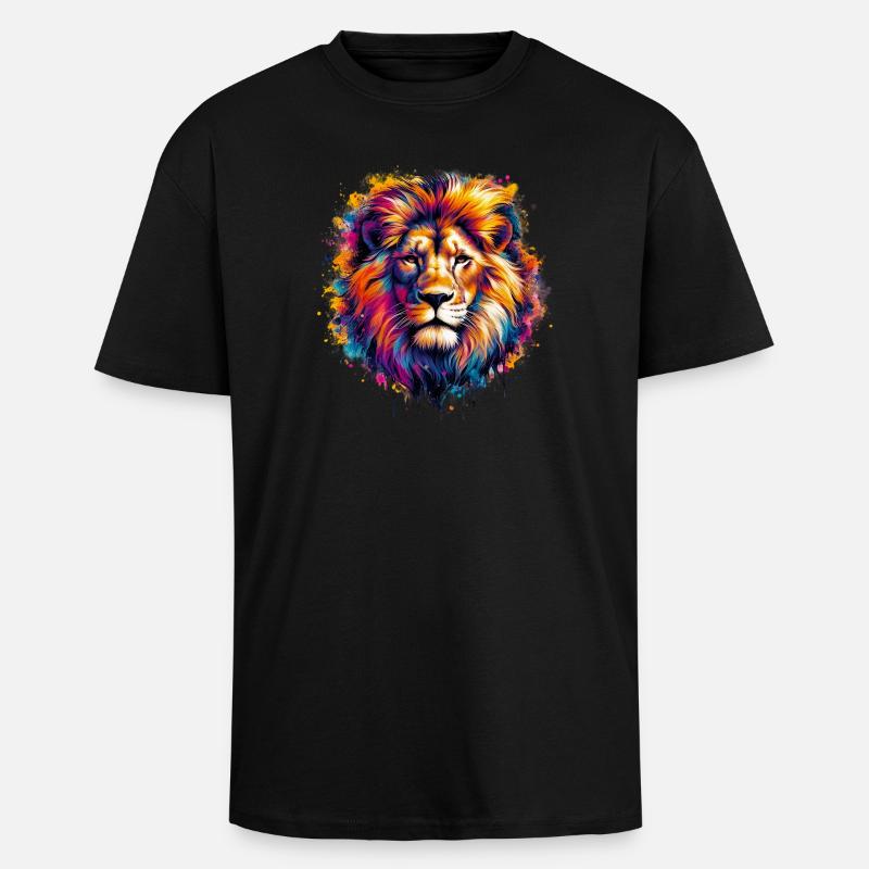 Löwe - Oversized Heavyweight Unisex T-Shirt - Schwarz