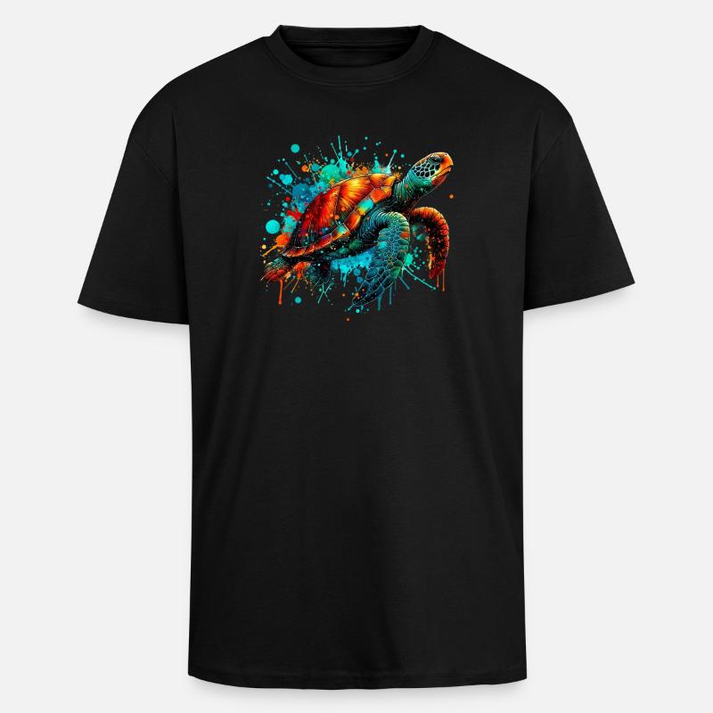 Turtle - Unisex Oversized Heavyweight T-shirt - black