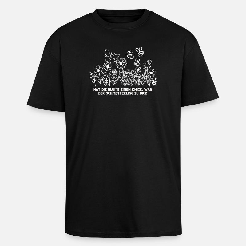 Hat die Blume einen Knick? - Oversized Heavyweight Unisex T-Shirt - Schwarz