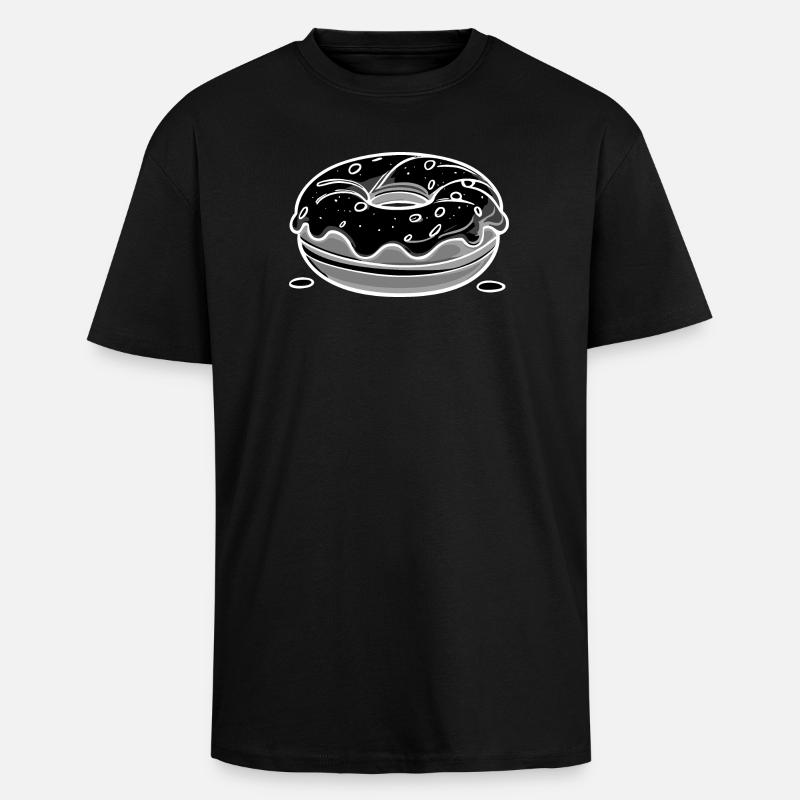 Donut - white - Oversized Heavyweight Unisex T-Shirt - Schwarz