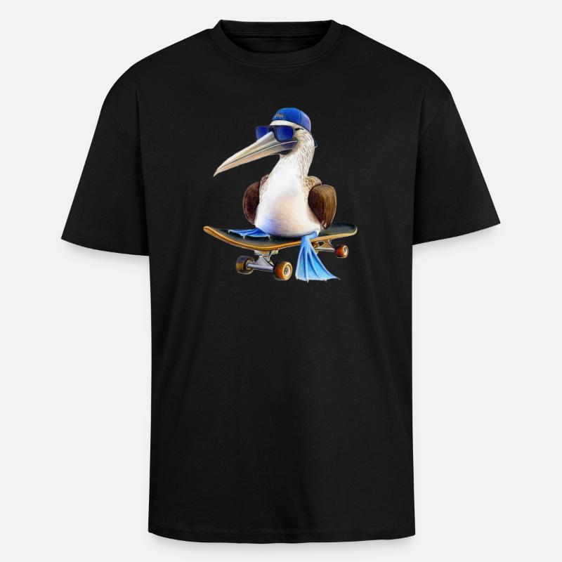 Blaufußtölpel Skateboard - Oversized Heavyweight Unisex T-Shirt - Schwarz