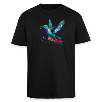 Colibri - T-shirt unisexe oversize épais - noir - Devant - Alina (178cm) & Michal (187cm)