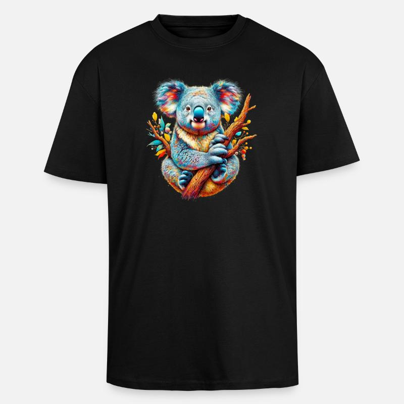 Koala - T-shirt unisexe oversize épais - noir