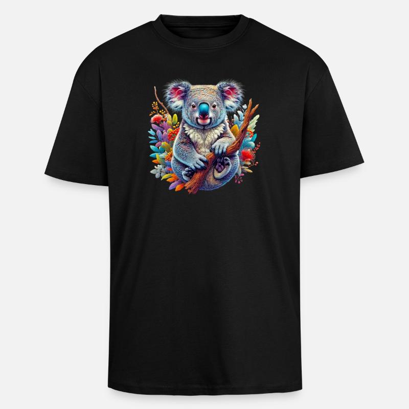 Koala - Unisex Oversized Heavyweight T-shirt - black