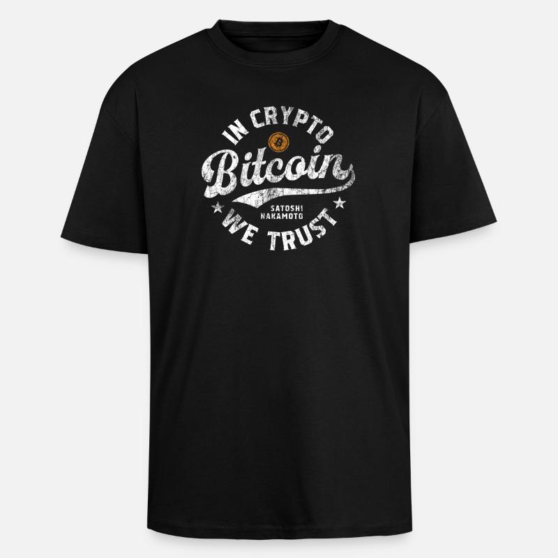 Bitcoin - In Crypto we trust - Oversized Heavyweight Unisex T-Shirt - Schwarz