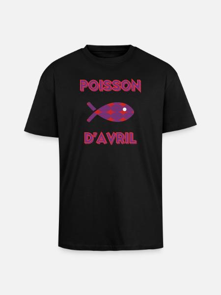 FISH. SARDINE. APRIL FOOL - Unisex Oversized Heavyweight T-shirt - black