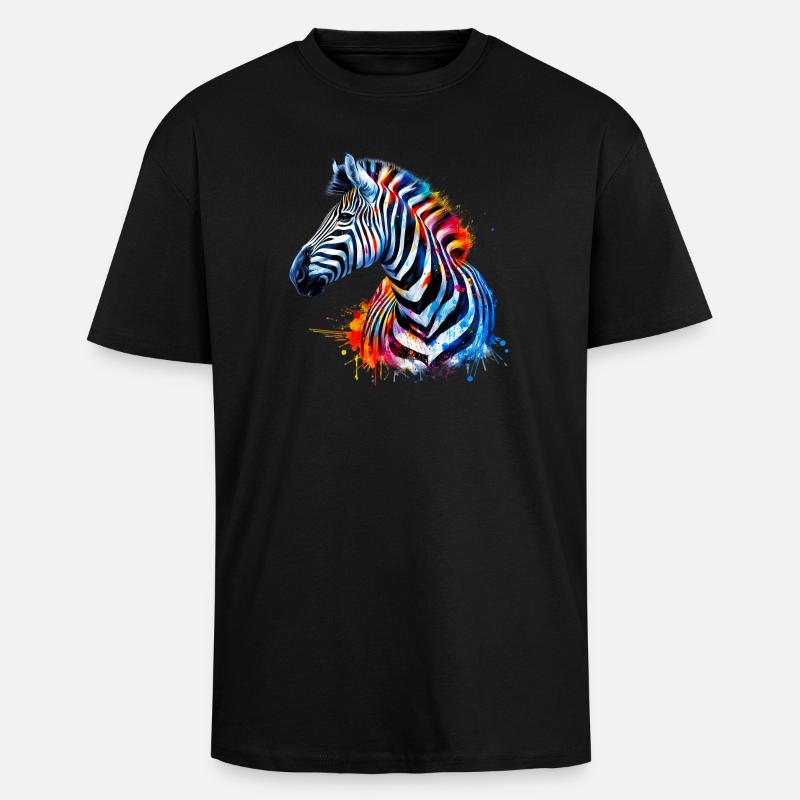 Zebra - Unisex Oversized Heavyweight T-shirt - black
