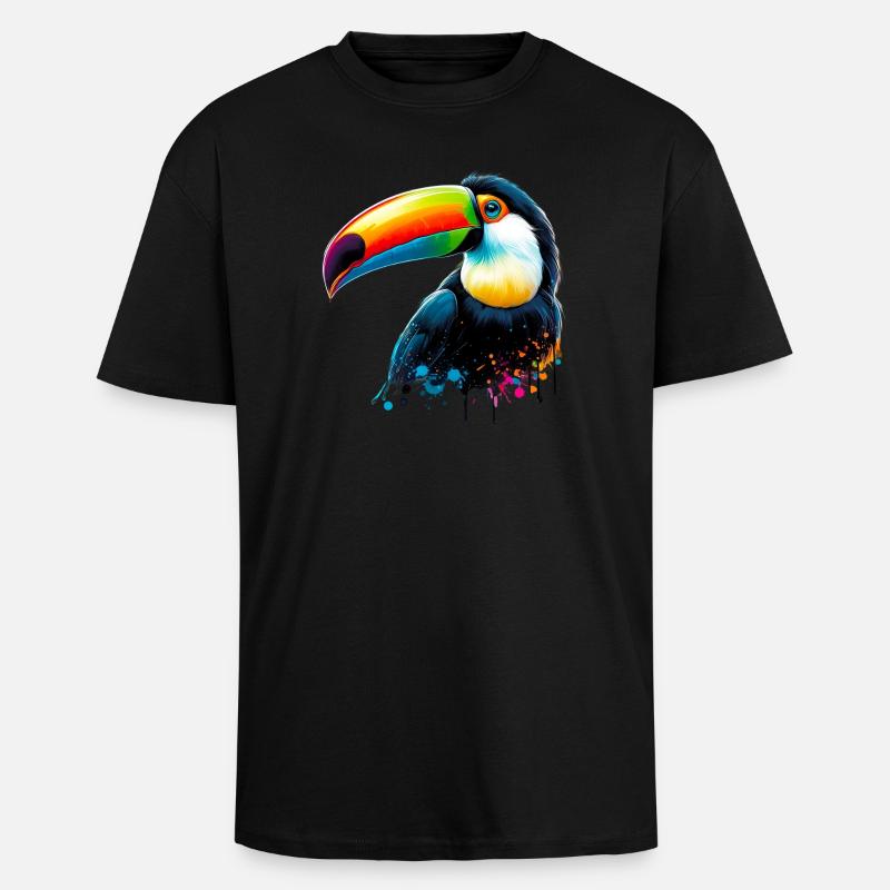 Toucan - Unisex Oversized Heavyweight T-shirt - black