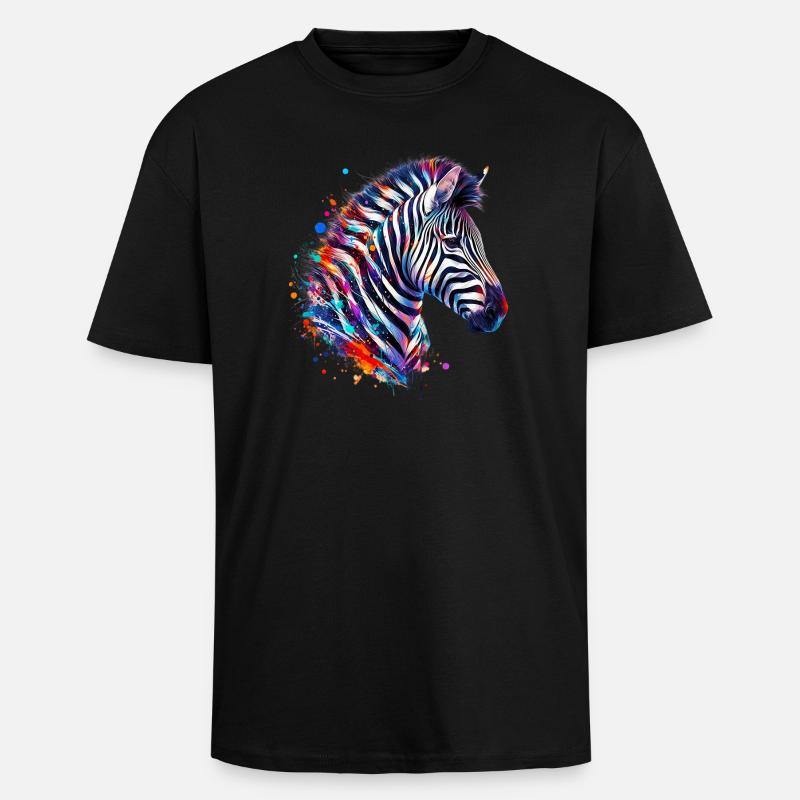 Zebra - Unisex Oversized Heavyweight T-shirt - black