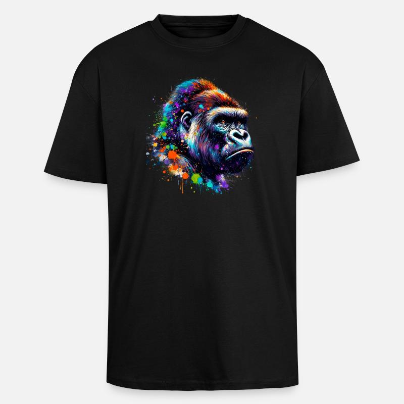 Gorilla - Oversized Heavyweight Unisex T-Shirt - Schwarz