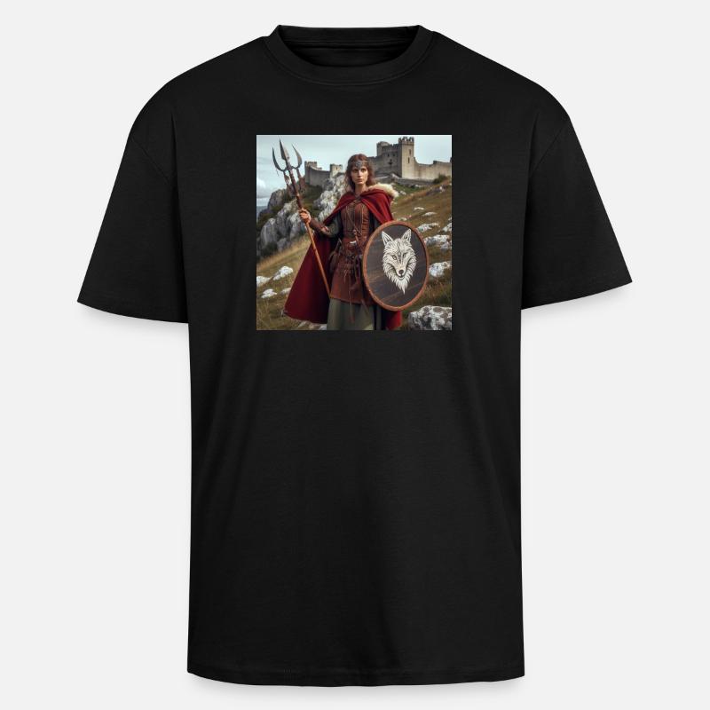 Wikinger-Krieger - Oversized Heavyweight Unisex T-Shirt - Schwarz