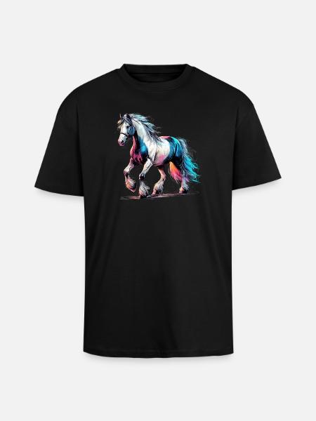 Horse - Unisex Oversized Heavyweight T-shirt - black