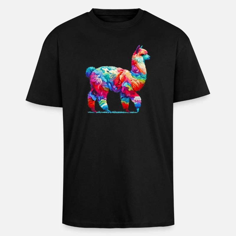 Alpaca - Unisex Oversized Heavyweight T-shirt - black