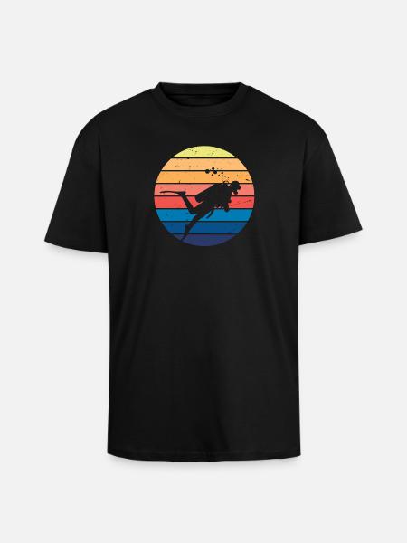 Retro Vibe Diver - Unisex Oversized Heavyweight T-shirt - black