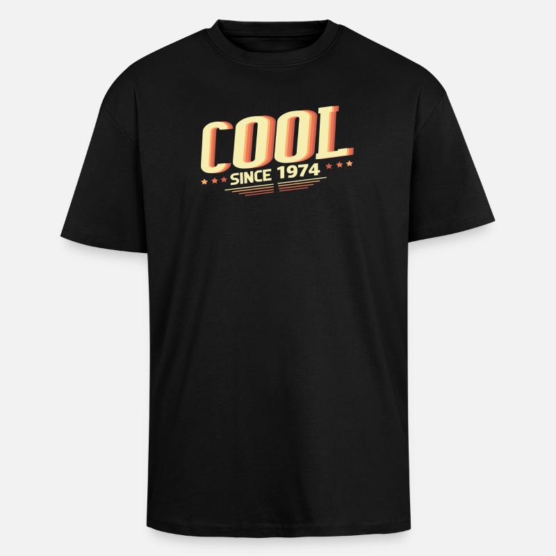 Cool seit 1974 - Oversized Heavyweight Unisex T-Shirt - Schwarz