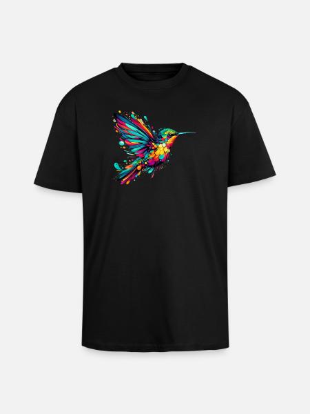 Hummingbird - Unisex Oversized Heavyweight T-shirt - black