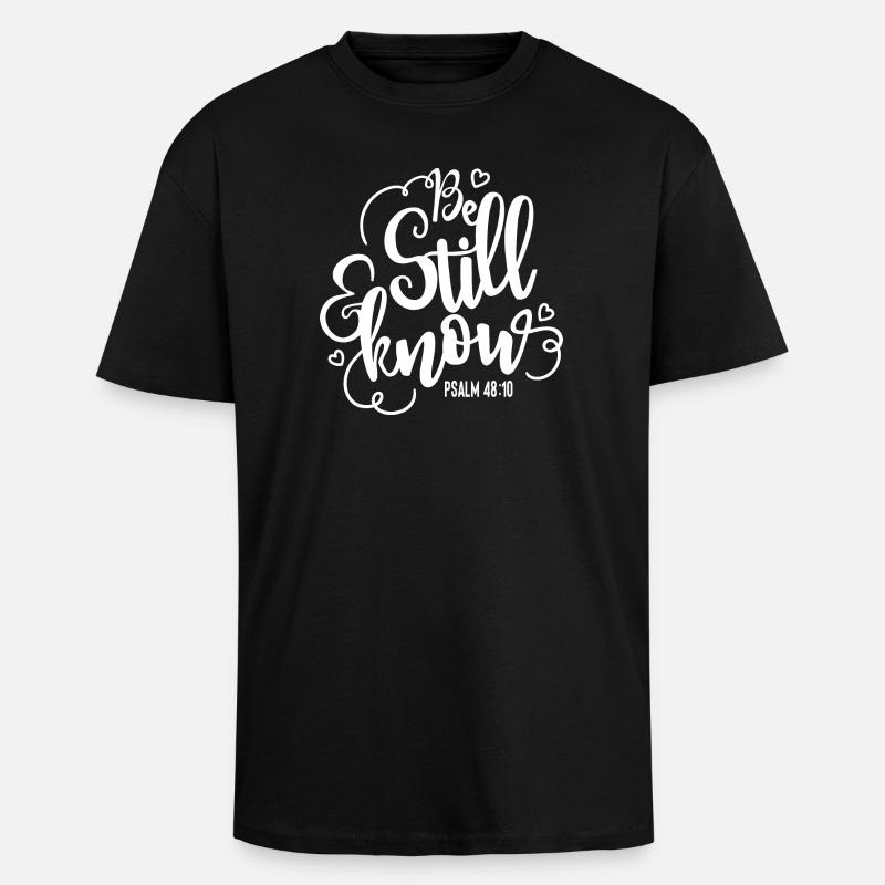Restez tranquille et sachez - T-shirt unisexe oversize épais - noir