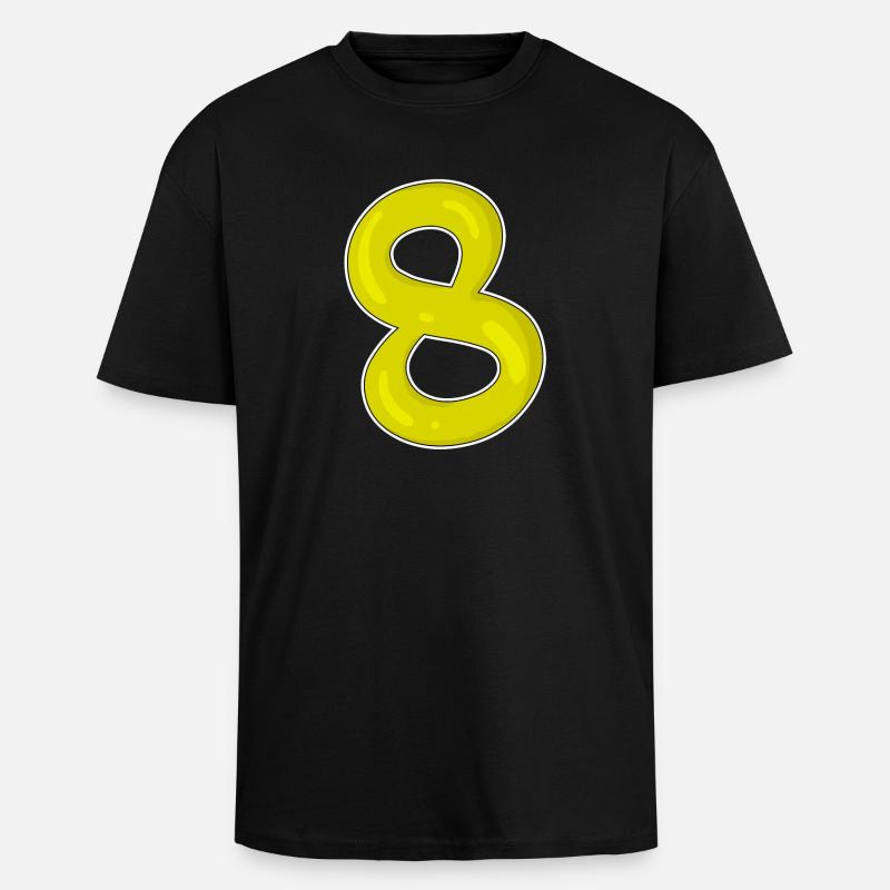 8 - Oversized Heavyweight Unisex T-Shirt - Schwarz