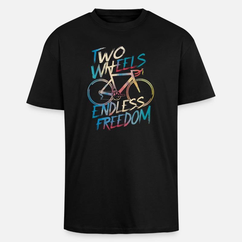 Conception de vélo Endless Freedom - T-shirt unisexe oversize épais - noir