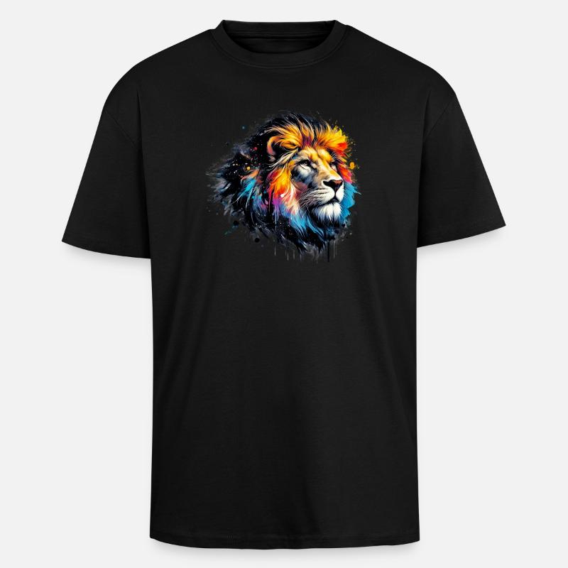 Löwe - Oversized Heavyweight Unisex T-Shirt - Schwarz