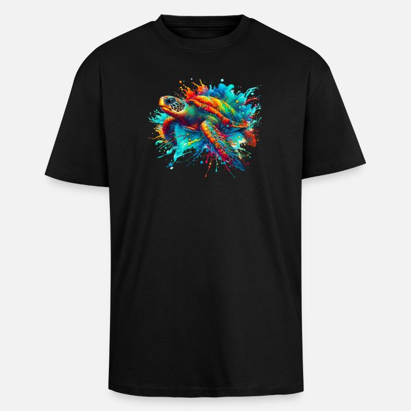 Turtle - Unisex Oversized Heavyweight T-shirt - black