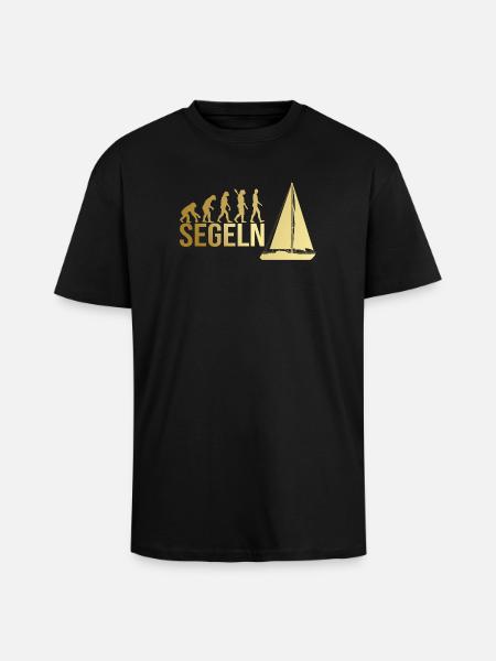 Evolution Segeln - Oversized Heavyweight Unisex T-Shirt - Schwarz